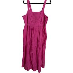 Gudrun Sjoden Organic Cotton Embroidered Maxi Dress With Pockets Size XL